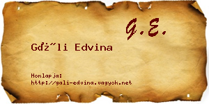Gáli Edvina névjegykártya